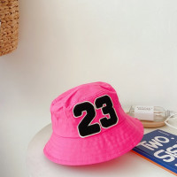 Детские шапки в рыбацком стиле, весенне-летние детские уличные солнцезащитные шапки для мальчиков и девочек, хлопковая Панама с цифровым 23 рисунком