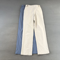 原 美國單 春夏復古文藝範純色透氣亞麻長褲高腰顯瘦直筒休閒褲女