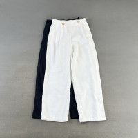 原 西班牙單 夏季薄款透氣通勤寬鬆闊腿長褲高腰顯瘦直筒休閒褲女