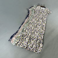 原 德國單 49歐！優雅復古印花長裙高腰顯瘦人棉V領短袖洋裝女