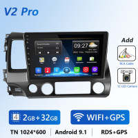 Podofo 4G CarPlay Android, для Honda civic 8, 2005 - 2012, мультимедийный Видеопроигрыватель, WiFi, GPS навигация, высокое качество