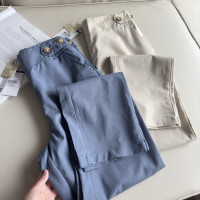 出口訂單 都愛的棉麻來了 春夏新款女士高腰直筒休閒褲 亞麻長褲