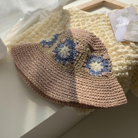 Панама японская летняя из дышащего материала с цветами, Соломенная пляжная Панама от солнца, ручной работы, шляпа для рыбалки