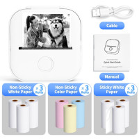 Портативный Миниатюрный термопринтер Phomemo T02, Миниатюрный карманный принтер для этикеток, самоклеящаяся машинка для этикеток «сделай сам», различные этикетки