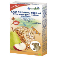 Каша молочная детская Fleur Alpine Пшенично-овсяная с кусочками груши и яблока, с 10 месяцев, 200 г