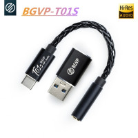 Усилитель usb-c/3,5 мм Jack, bgpv, T01s, для подключения наушников, 32 бита, 384 кГц, декодер вспомогательный конвертер