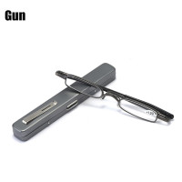 Складные мини-очки для чтения SOOLALA с клипсой для ручки и дальнозоркости, золотистые увеличительные защитные очки небольшие очки для чтения