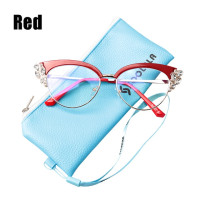 Очки для чтения женские SOOLALA, кошачий глаз, стразы с защитой от сисветильник света, от + 0,5 до 4,0