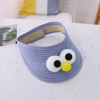 Мультяшная детская соломенная шляпа, регулируемая Пустая Шляпа для малышей, Детская летняя пляжная шляпа с длинными полями, Детская шляпа от солнца для улицы