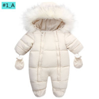 Комбинезон детский, хлопковый, зимний, однотонный, с длинным рукавом, с капюшоном и перчатками