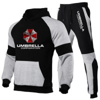 Модный мужской пуловер Umbrella Corporation с принтом, новинка 2023, весна-осень, с длинным рукавом, Повседневный хлопковый свитшот, спортивные брюки, костюм
