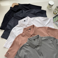 冰感無痕 絲滑垂順抗皺免熨燙 夏季男士通勤商務透氣不粘身POLO衫