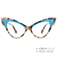 55270 большие очки кошачий глаз ацетатная оправа для женщин оптическая оправа для очков по рецепту Роскошные Брендовые очки ручной работы