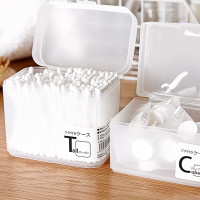 日本桌面防尘棉签收纳盒卸妆棉牙签牙线化妆品盒收纳整理盒子