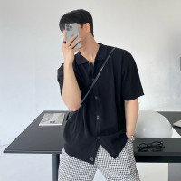 針織polo衫男短袖高級感開衫上衣韓版透氣休閒青年簡約百搭衣服