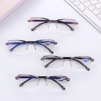 Ульсветильник кие очки для чтения без оправы, Мультифокальные очки с алмазной огранкой, для дальнозоркости, с блокировкой сисветильник, компьютерные очки + 1,0 ~ + 4,0