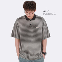 GWIT 60s雙股珠地 夏季新款拉夫·勞倫馬球衫上衣翻領T恤條紋短袖polo衫男