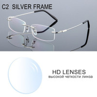 Овальные очки для близорукости без оправы для мужчин и женщин, ультралегкие Рецептурные очки без оправы с титановым сплавом, от-0,5 до-8,0, F091