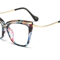 Женские ретро-очки с цветами, роскошные дизайнерские оптические очки с прозрачными линзами, с защитой от синего света от 0 до + 6,0