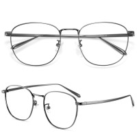 Оправа для очков для мужчин и женщин, ультралегкие оптические очки из чистого титана в ретро стиле, при близорукости, гиперметропии, цвет серебристый и золотой