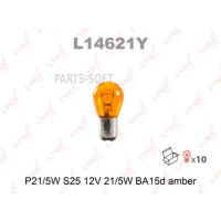 LYNXAUTO L14621Y Лампа накаливания P21/5W S25 12V21/5W BA15D AMBER