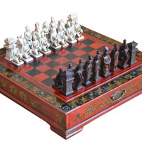 Классические китайские терракотовые воины Ретро шахматы деревянная шахматная доска резьба для подростков настольная игра головоломка подарок на день рождения