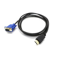 HD-кабель HDMI-совместимый с VGA 1080P HD с аудиоадаптером, HD-совместимый с VGA-кабелем 1 м