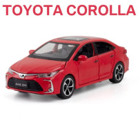 Модель автомобиля TOYOTA Corolla из сплава в масштабе 1:32, Литые и игрушечные модели автомобиля, имитация звука светильник, коллекция игрушек для детей, подарок