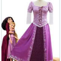 Прямая поставка, костюм Рапунцель для взрослых и детей, женский фиолетовый нарядный костюм Рапунцель, косплей-вечеринка на Хэллоуин, платье принцессы, наряд
