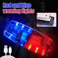 Красный и синий светодиодный наплечный предупреждающий полицейский фонарь, наплечный зажим, гигиенический свет, рабочая охранная сигнализация патрулирования, мигающий сигнальный стробоскоп, лампа