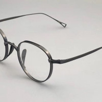 Японская оправа для очков ручной работы из чистого титана KMN113, овальные круглые очки в стиле ретро для мужчин и женщин, оправа для очков для чтения при близорукости