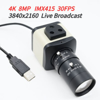 USB-камера 4K, 8 Мп, 3840x2160, 30 кадров/с, IMX415 HD с варифокальным объективом CS, 5-50 мм, 2,8-12 мм, онлайн-обучение, потоковое видео, Plug And Play