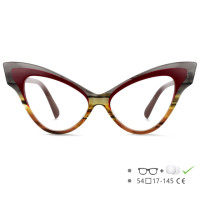 Оправа для очков женская оверсайз кошачий глаз, из ацетата, рецептурная, роскошная брендовая, ручной работы R55270