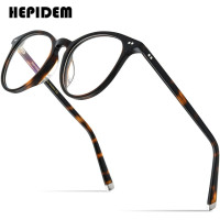HEPIDEM Очки для мужчин и женщин из ацетатной оправы, винтажные круглые очки в стиле ретро, для коррекции зрения при близорукости, 9122