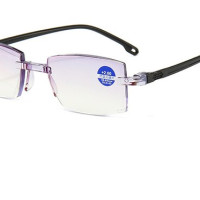 Классические ультратонкие очки для чтения без оправы для мужчин и женщин, мужские голубые бридные очки с увеличением, винтажные очки для дальнозоркости