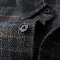 美式休閒風！550g重磅磨毛灰格長袖襯衫男寬鬆休閒百搭外套女春