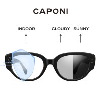 CAPONI Новинка 2023, фотохромные очки для женщин, модные длинные овальные стильные очки с сисветильник, разные модные уличные очки JF7563