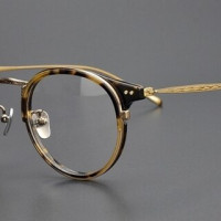 Ограниченная серия Винтаж оправа для очков из чистого titanium Сверхлегкий 542 Классический круглый Очки для женщин и мужчин; Унисекс; Туфли оригинальные Бесплатная доставка