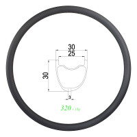 Ассиметричный обод из углеродного волокна 320g SL 29er MTB XC 30 мм, бескамерный обод 25 мм, внутренний UD 3K 12K 24 28H 32H, офсетное колесо для гравия