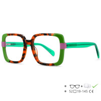 55271 Высококачественная ацетатная оправа, модная оправа для очков с сочетанием цветов, винтажные круглые брендовые дизайнерские очки
