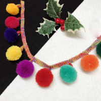 1 ярд красочный помпон, тесьма с шариками, кружевные бахромы, ленты, ткань, «сделай сам», Швейные аксессуары ручной работы