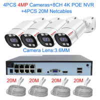 IP-камера видеонаблюдения, 4K, 8 Мп, 4 МП, 8 каналов, POE