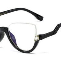 Женские очки в полуоправе, винтажные очки кошачий глаз с фильтром сисветильник, с прозрачными линзами, для близорукости, с УФ-защитой