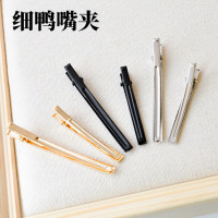 DIY饰品配件金色细鸭嘴夹一字夹方夹5mm蝴蝶结手工制作材料混批