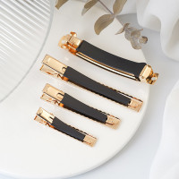 高品质保色封油金色皮套防滑加厚鸭嘴夹弹簧夹方夹DIY饰品配件