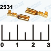 Клемма ножевая гнездо 2.8мм латунь DJ622-D2.8A