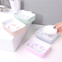 卡通笑脸双层沥水香皂盒欧式大号洗衣肥皂盒卫浴香皂托盘肥皂架