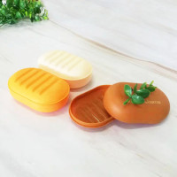 超萌卡通旅行便携带盖香皂盒 小熊实用皂碟皂盘 糖果色肥皂盒