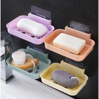 无痕粘贴壁挂香皂盒卫生间沥水香皂架 浴室卡通笑脸肥皂盒皂托