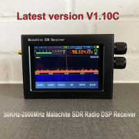 V1.10C 50 кгц-2 ГГц Malachite SDR радио обновление по Malahit DSP SDR приемник/3,5 "ЖК-дисплей/аккумулятор/динамик/металлический чехол со всеми режимами